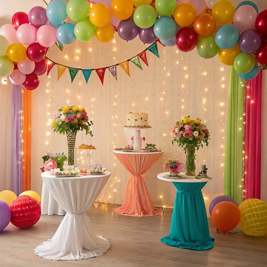 Instalación de globos y flores